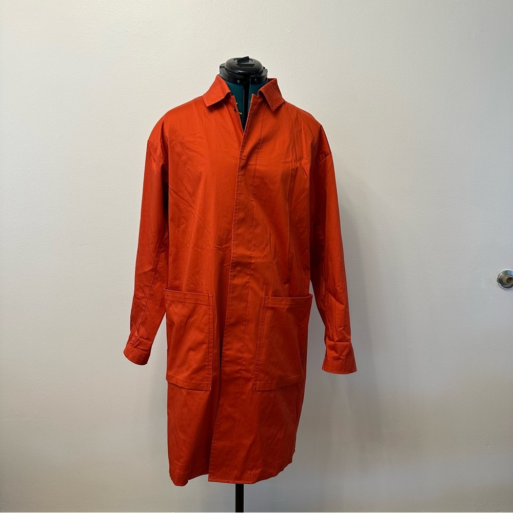 Men's Burnt Orange Trench Coat by Forever 21